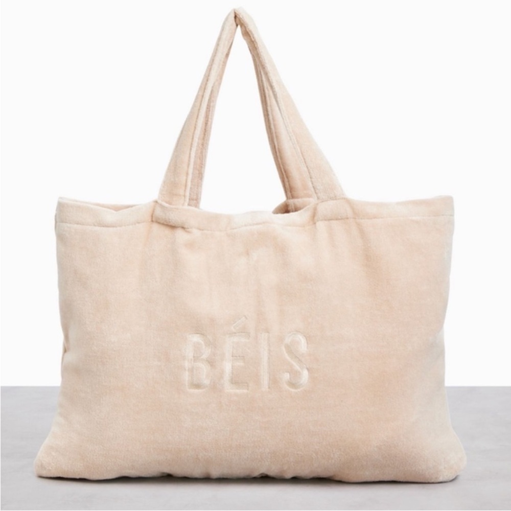 NWT Beis The Terry Towel Tote Bag Shoulder Bag in Beige